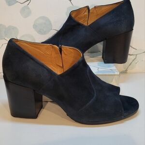 Alberto Fermani Blue Suede Peep Toe Bootie Made in Italy  Size 40.5 EU o 10.5 US